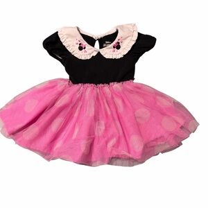 Disney Junior Minnie Mouse Pink and Black Toddler Dress - 18M